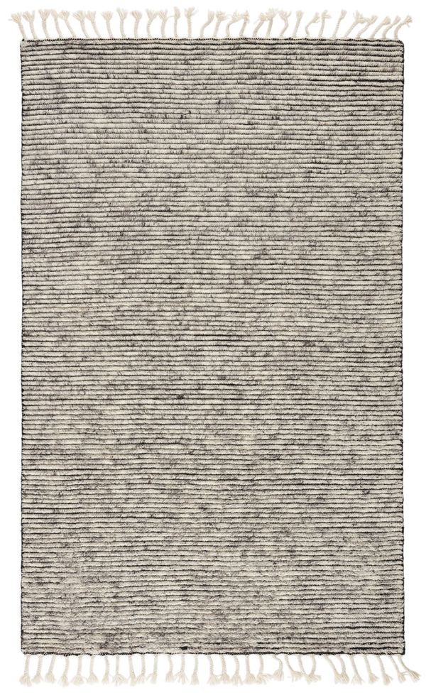 Alpine Hand-Knotted Stripe White/ Gray Area Rug