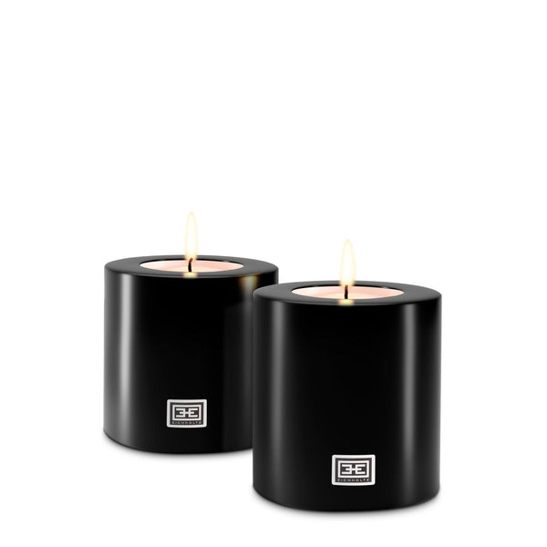 Artificial Candle Set of 2 in Black 1