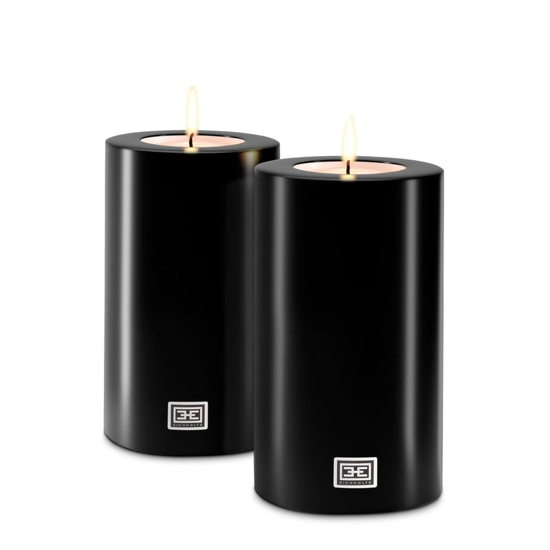Artificial Candle Set of 2 in Black 5