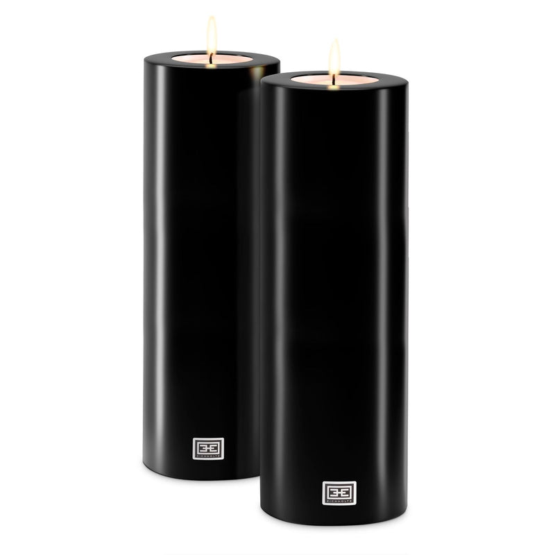 Artificial Candle Set of 2 in Black 11