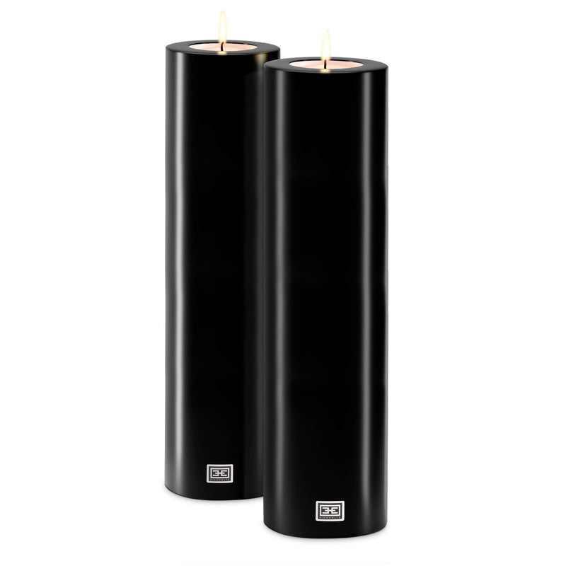 Artificial Candle Set of 2 in Black 13