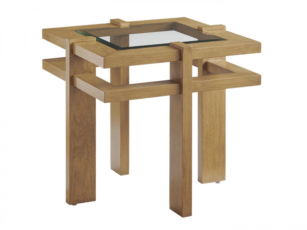 Valley View Square End Table: Glass - 1