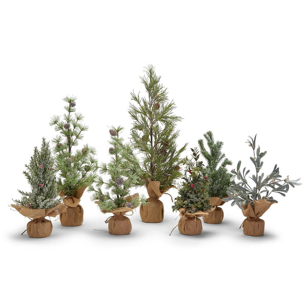 frosted evergreens set of 7 1
