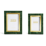 aventurine green and gold photo frames set of 2 2