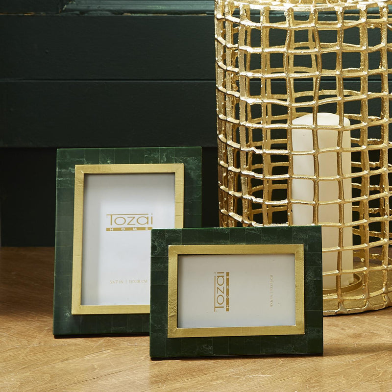 aventurine green and gold photo frames set of 2 5