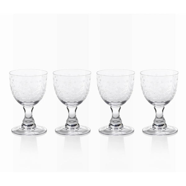 Spring Leaves Cut Design White Wine Glass by Panorama City
