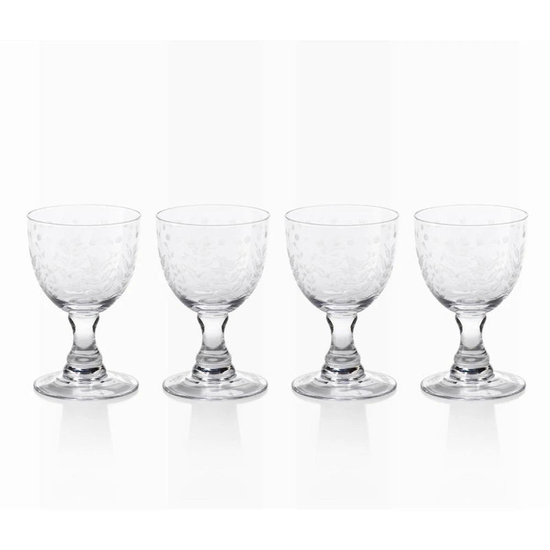 Spring Leaves Cut Design White Wine Glass by Panorama City