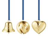 ornament gift set bell ball heart 3 pcs gold 1
