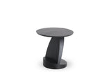 Teak Oblic Black Side Table - Varnished