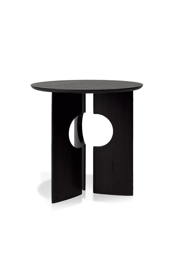 Teak Cove Black Side Table - Varnished