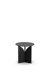 Teak Fin Black Side Table - Varnished