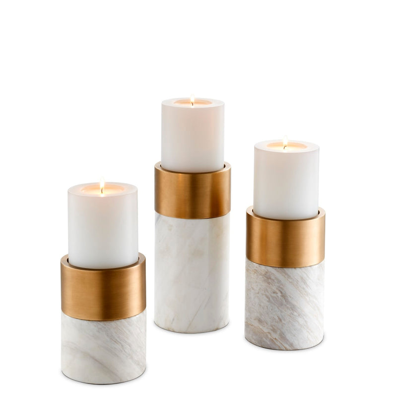 Sierra Candle Holder Set of 3 in White 1