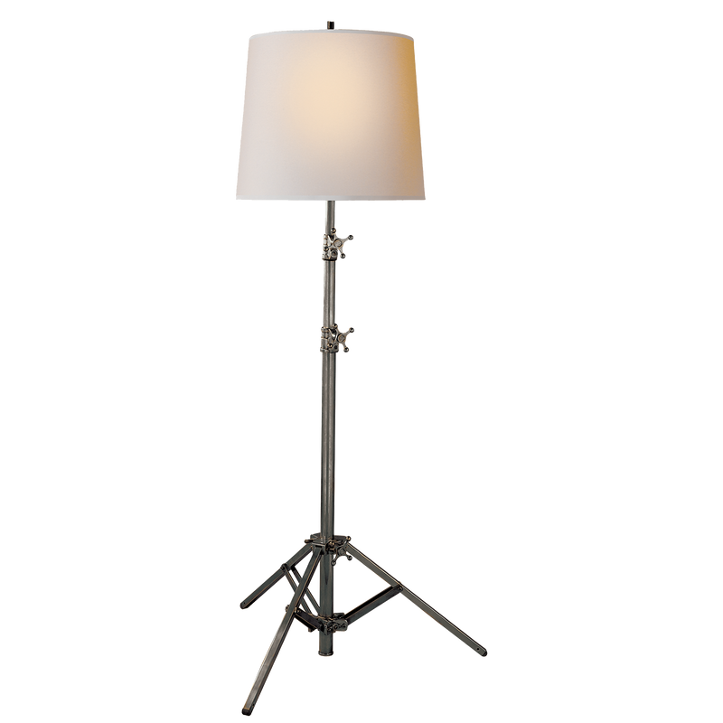 Studio Floor Lamp in Various Colors with Small Natural Paper Shade