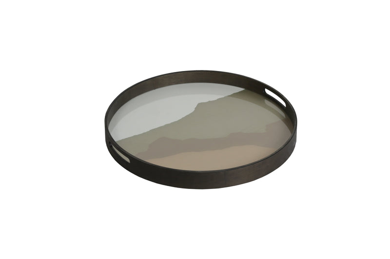 Sand Wabi Sabi Round Glass Tray