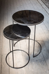 Bronze Copper Nesting Side Table - Set of 2