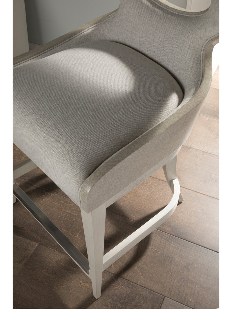 Zeitgeist Linen Upholstered Swivel Barstool