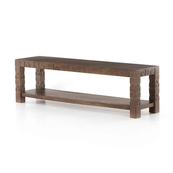 Burge Accent Bench in Dusty Brown