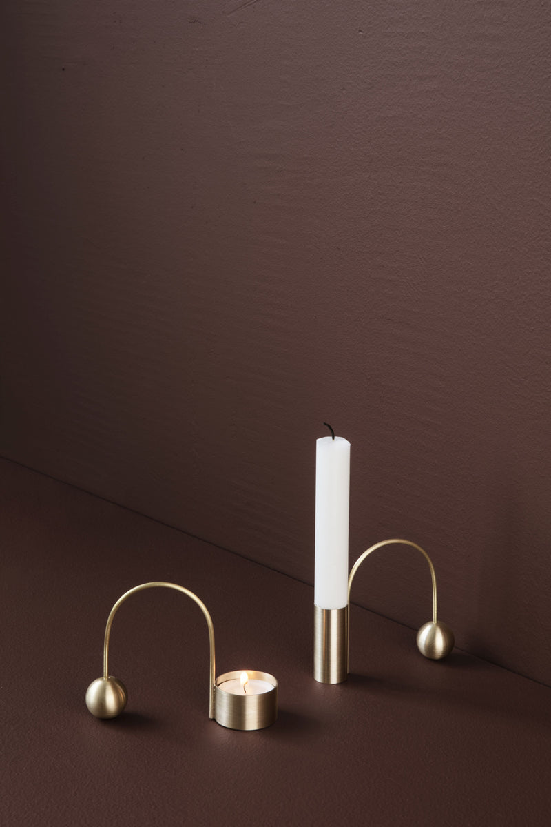 Balance Candle Holder in Brass by Ferm Living