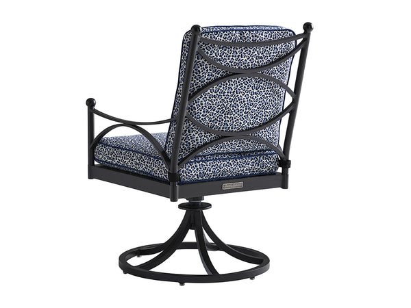 Pavlova Swivel Rocker Dining Chair in Blue