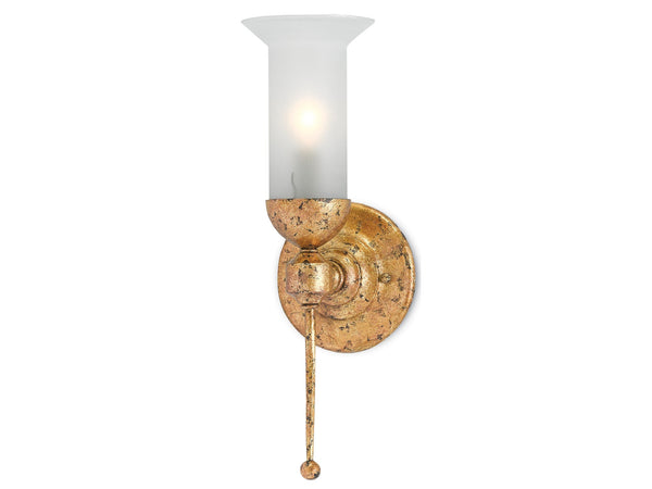 Pristine Wall Sconce in Gold Leaf design by Currey & Company