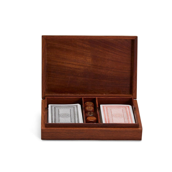Turf Club Cards and Dice Set in Hand-Crafted Wooden Box