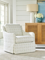 Salt Creek Beige & White Swivel Chair