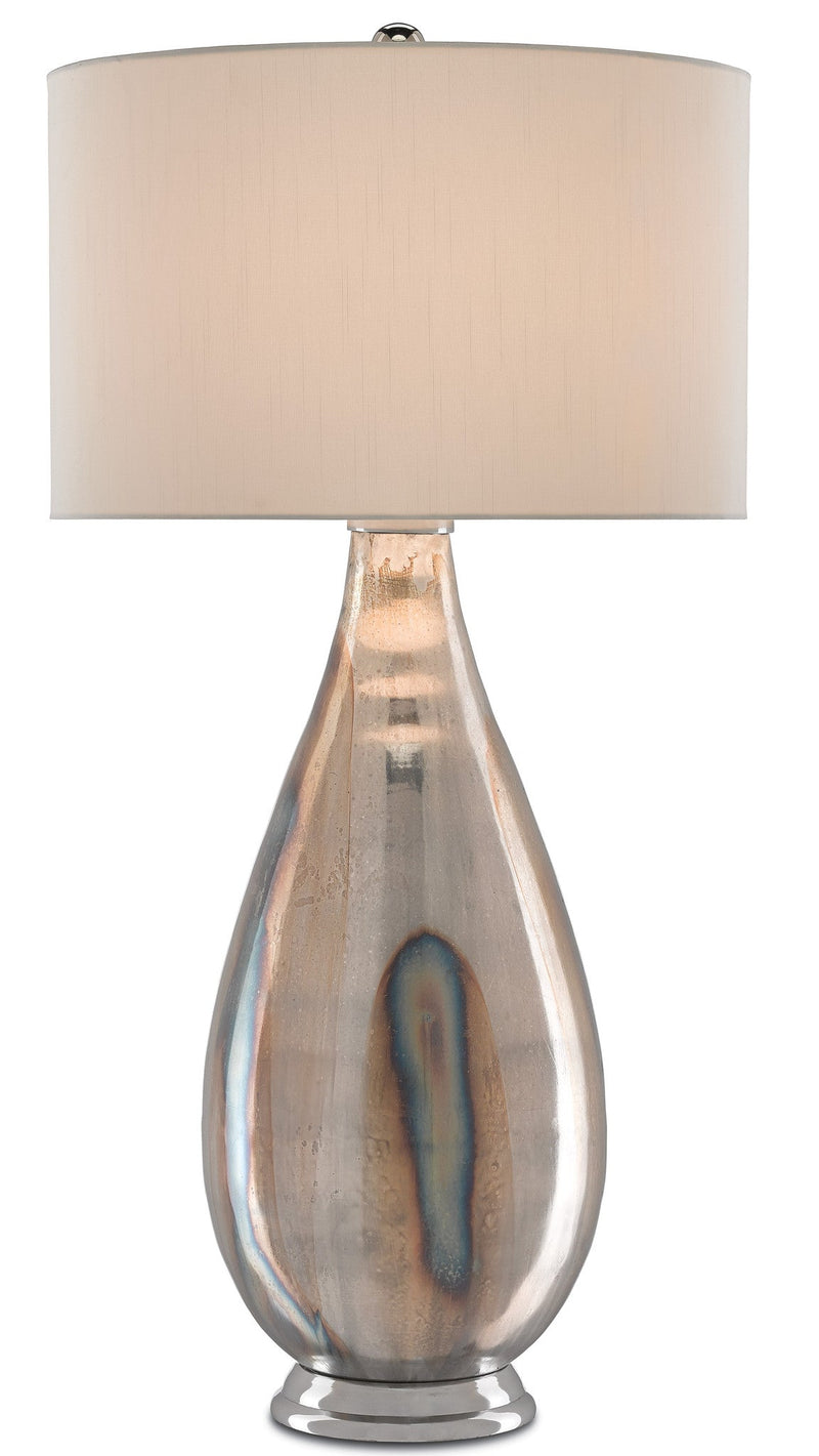 Gourde Table Lamp in Silver Mercury design by Currey & Company