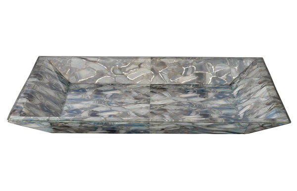 Slate Blue Faux Agate Tray design by Jamie Young