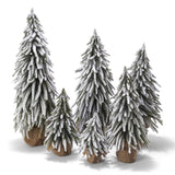 snow covered christmas trees set of 6 1