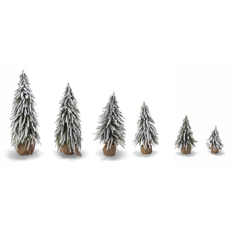 snow covered christmas trees set of 6 2