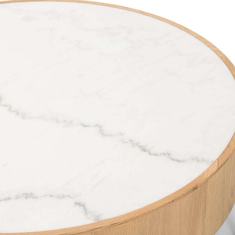 Jase White Marble Coffee Table in Various Sizes Alternate Image 3