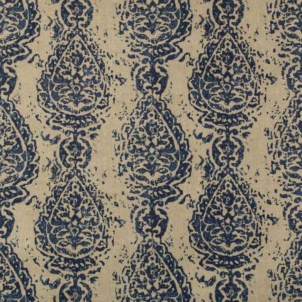 Sample Abbess Paisley Fabric in Azure