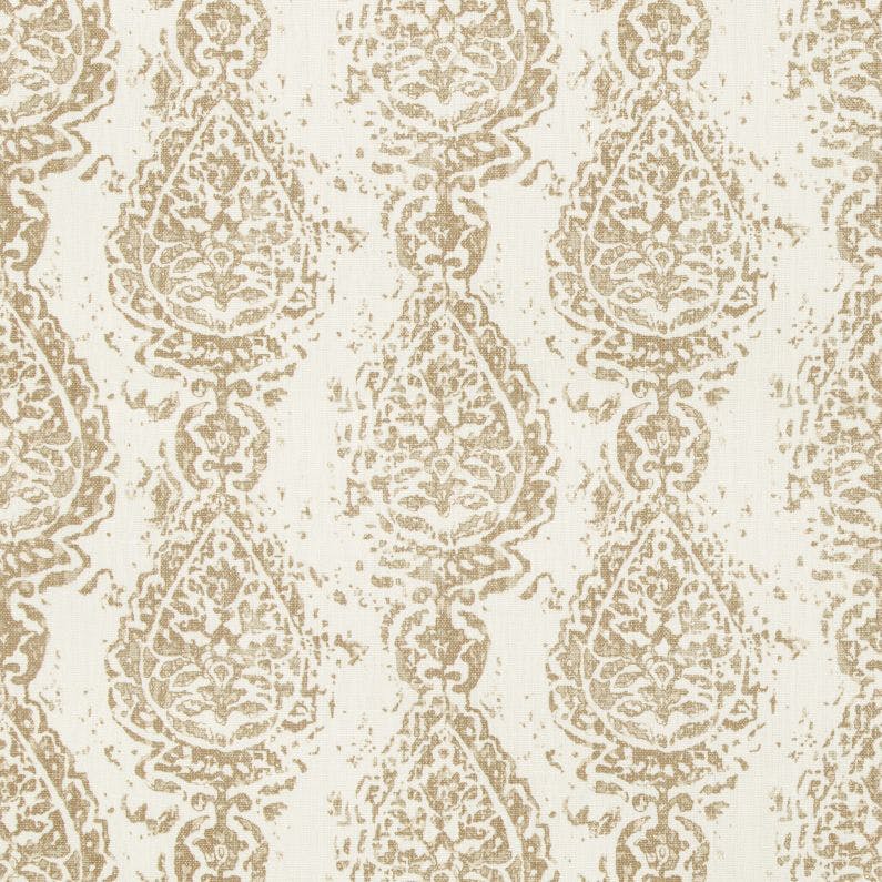 Sample Abbess Paisley Fabric in Coconut