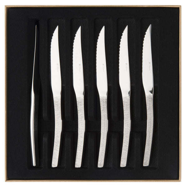 Astree Cisele 6 Table Knives Solid Handle