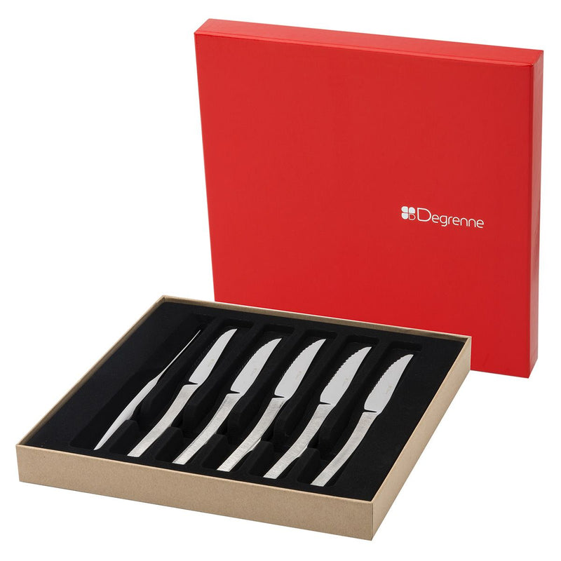 Astree Cisele 6 Table Knives Solid Handle