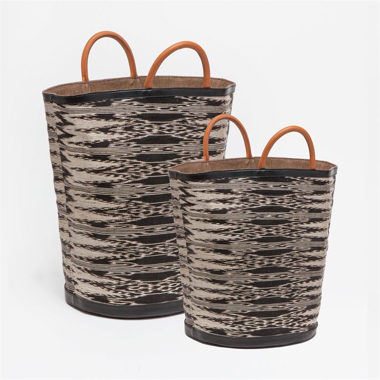 Aubrie Pattern Fabric Baskets, Set of 2