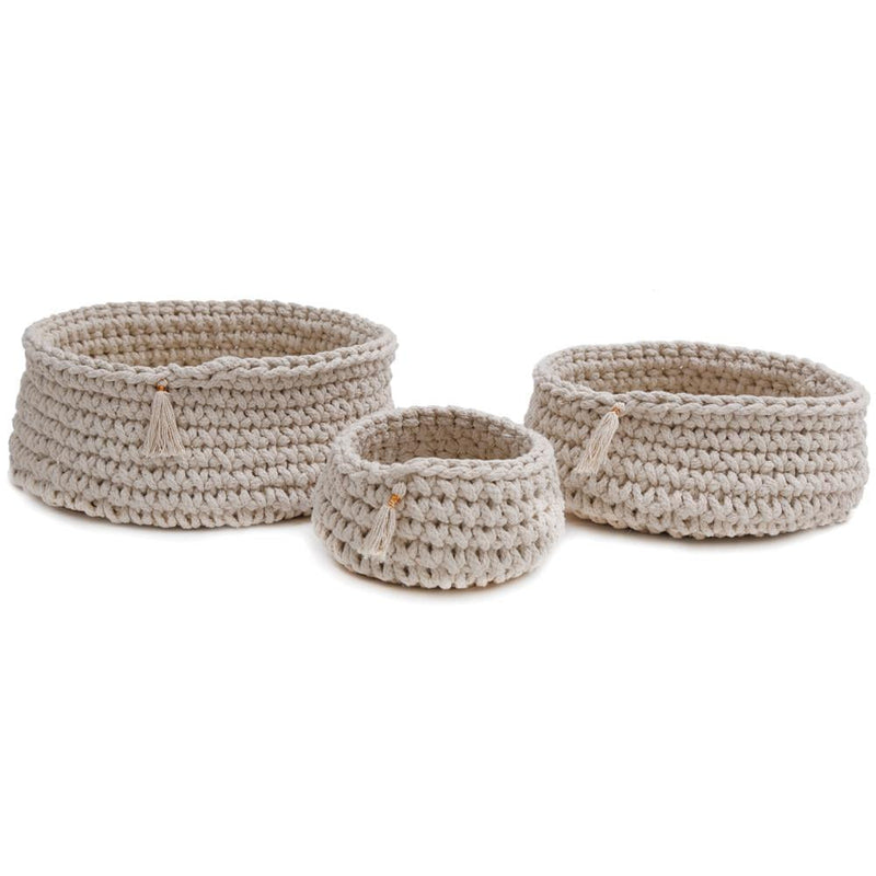 Baya Hand Woven Baskets in Ivory