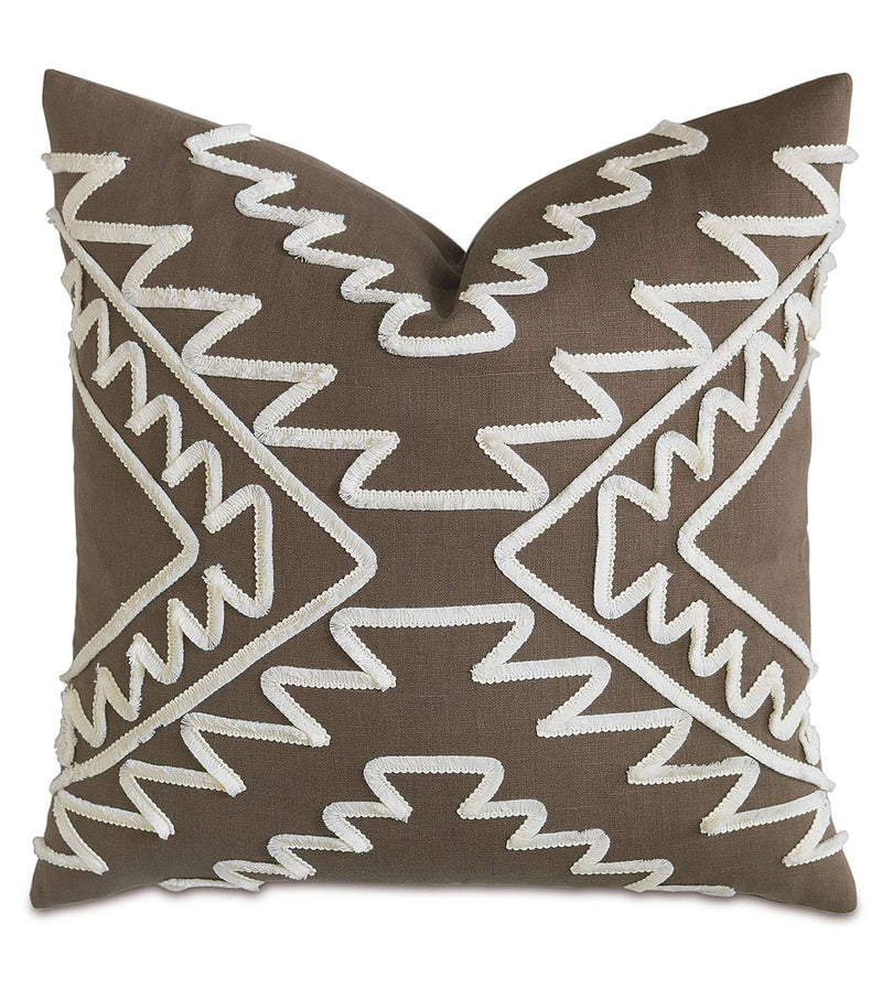 Breeze Clay with Mini Brush Fringe Accent Pillow