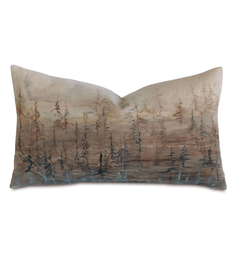 Tree Lines Hand-Painted Accent Pillow