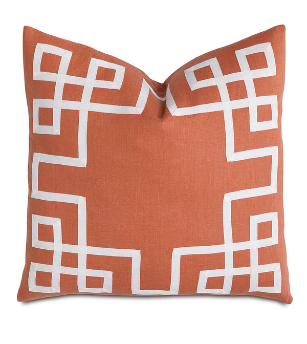 Breeze Tangerine with Ribbon Accent Pillow