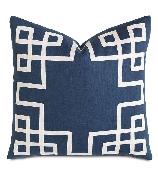 Breeze Indigo with Ribbon Accent Pillow