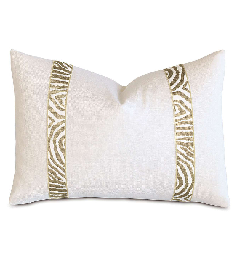 Filly White With Citron Border Accent Pillow