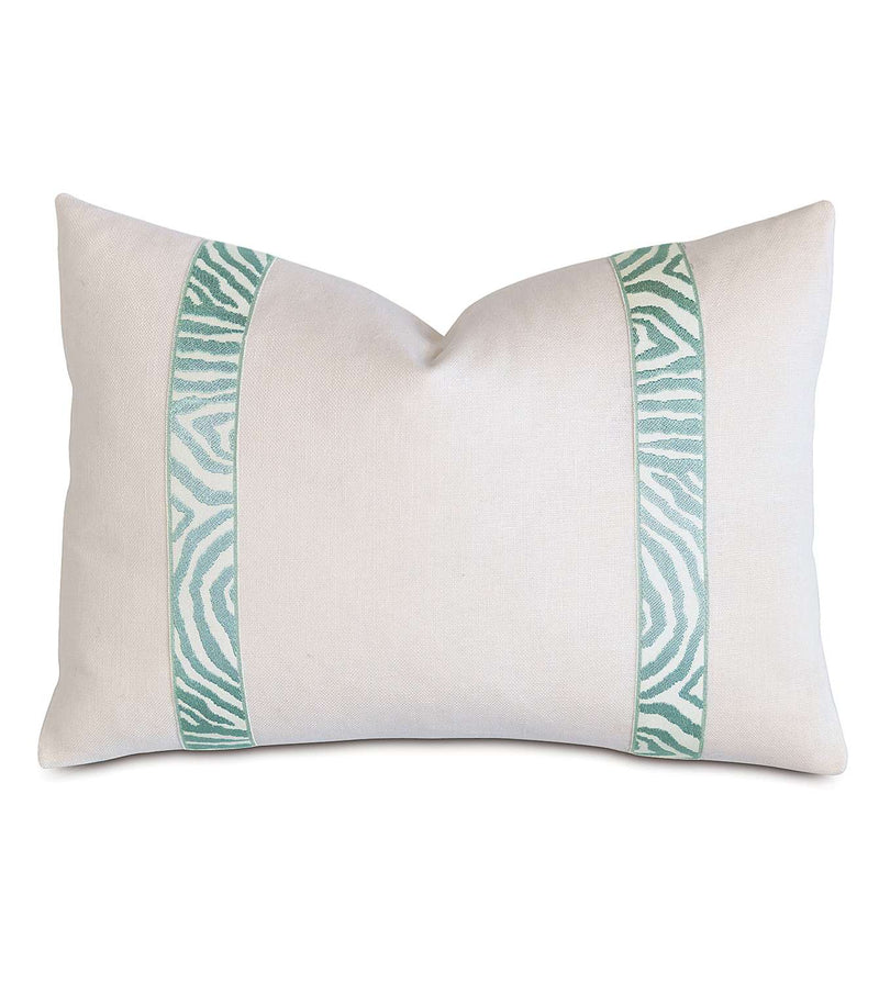 Filly White With Sea Border Accent Pillow