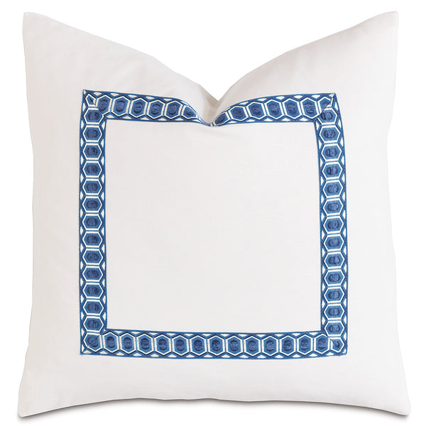 Baldwin White with Border Accent Pillow