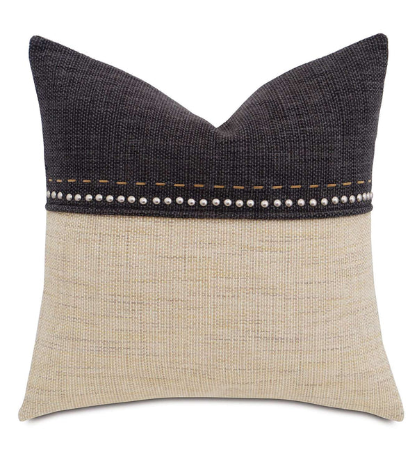 Gilmer Brulee with Charcoal Top Accent Pillow