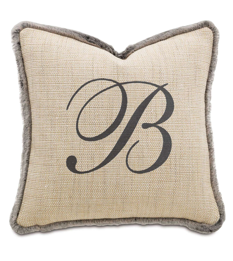 Gilmer Brulee Monogram Accent Pillow