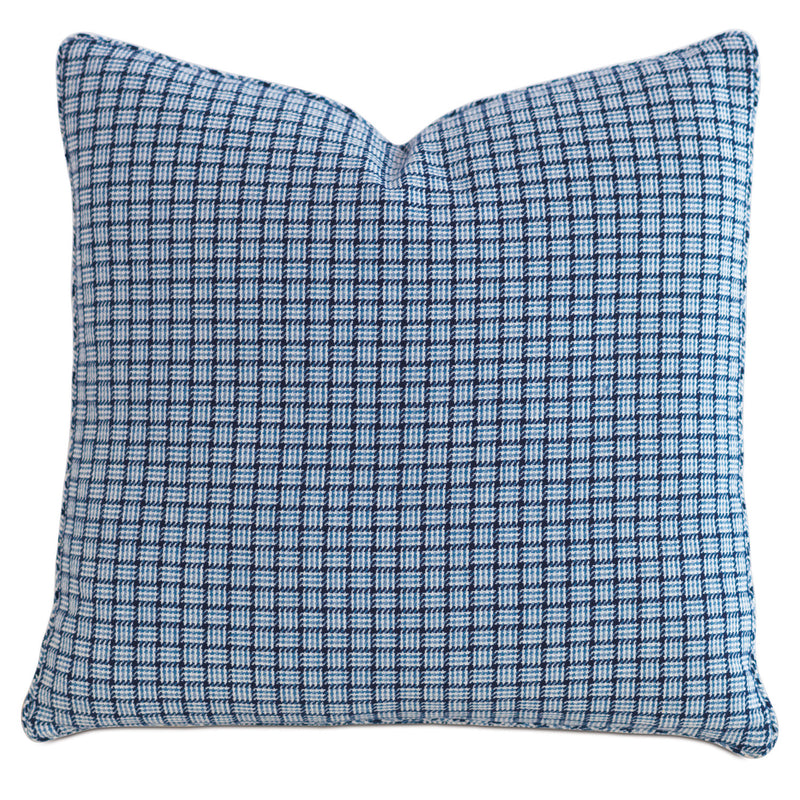Checkmate Sky with Mini Welt Accent Pillow