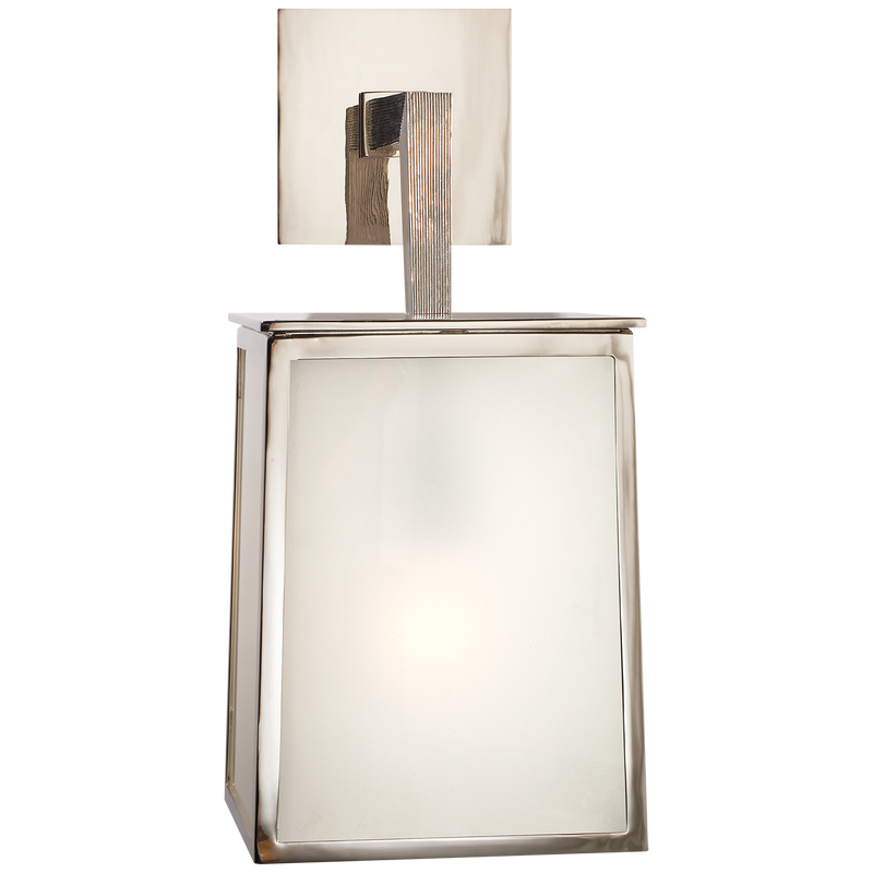 Ojai Large Sconce in Polished Nickel with Frosted Glass by Barbara Barry