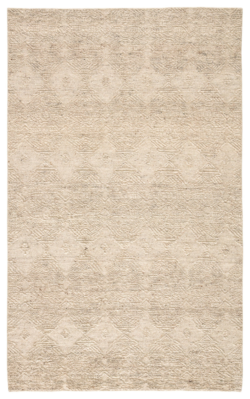 Dentelle Hand-Knotted Geometric Beige Area Rug