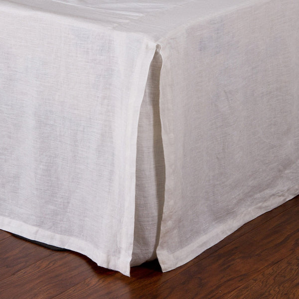 Pleated Linen Bedskirt in White design by Pom Pom at Home